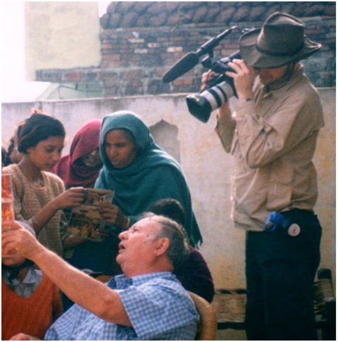 Bob Richter films in a small northern Indian village.