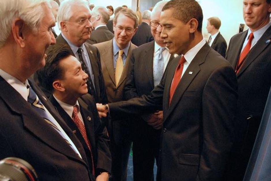 Mr. Cao meets then Presiden Obama.