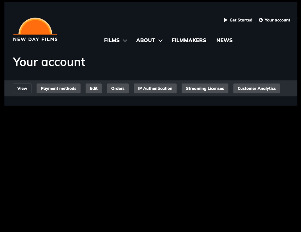Your account page