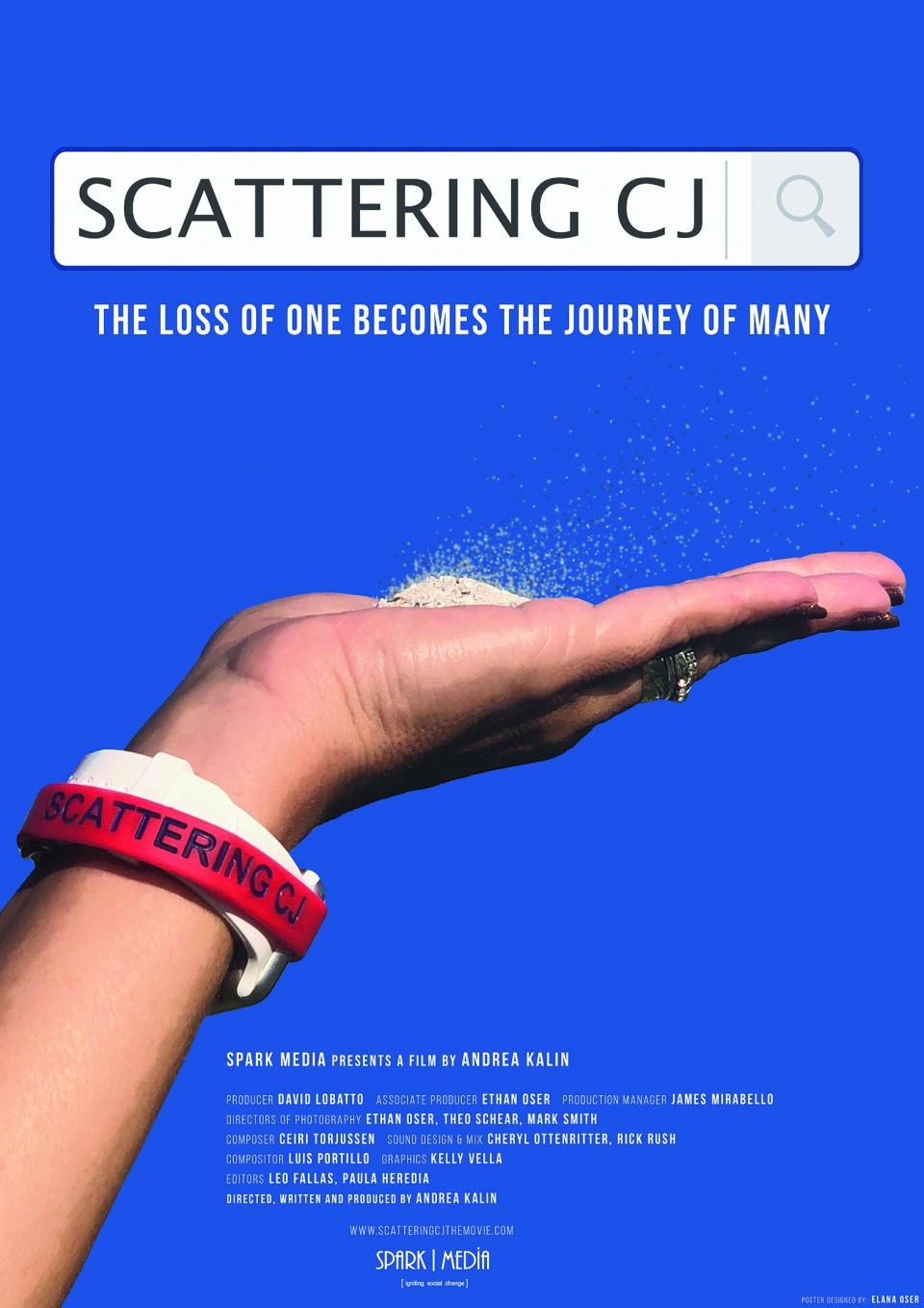 Scattering CJ poster of hand with ashes