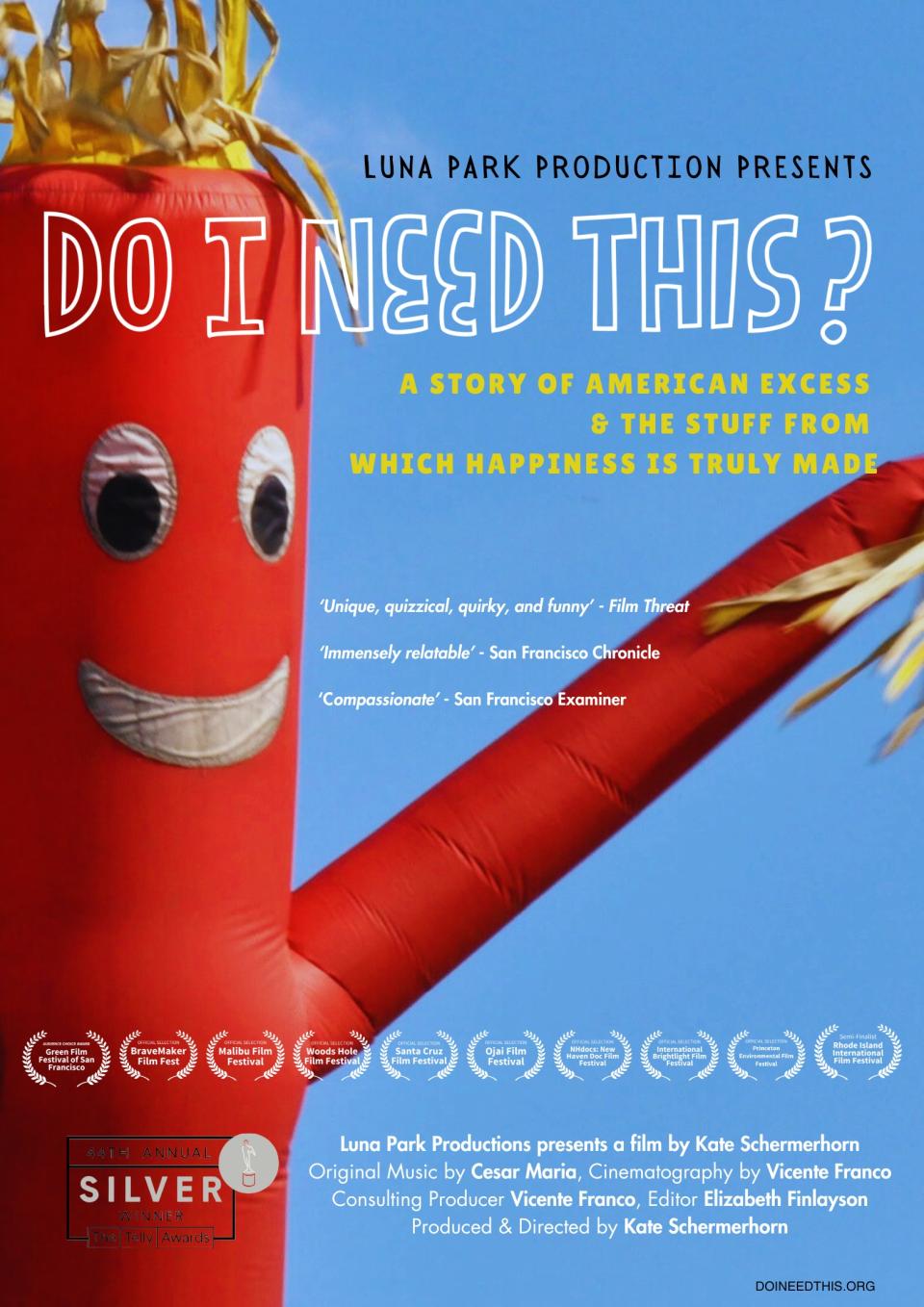 Red inflatable balloon man and text saying Do I Need This?
