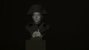 French War Veteran projected on bust of Napoleon 