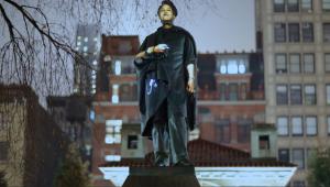 Projection of Vietnam War Veteran on Lincoln Statue