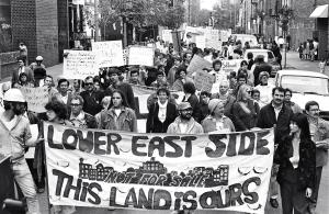 People march with Banner