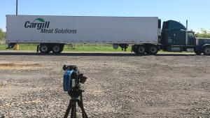 Filming Sandi's truck on 16mm film 