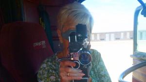 Sandi takes a shot on the Bolex 