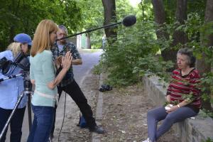 Interviewing Judy in the Kiev Jewish Cemetery where Judy's uncle is grandfather is likely buried-V20210618114043.JPG